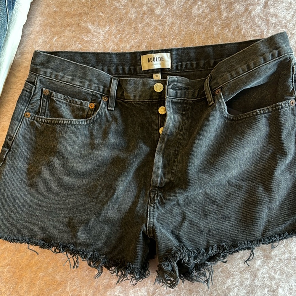 Agolde Black Jean Shorts